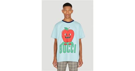 gucci apple print shirt|gucci t shirt men small.